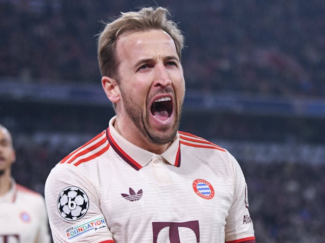 Bayern Munich's Harry Kane celebrates on March 5, 2025