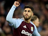 Marco Asensio of Aston Villa celebrates scoring against Club Brugge, on March 12, 2025