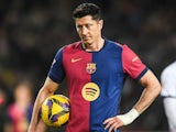 Barcelona's Robert Lewandowski on February 17, 2025